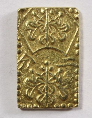 1832 - 1858 Rare Japan 2 Bu Samurai 3g Gold Bar Ingot Coin 20mm X 13mm - 71130 photo