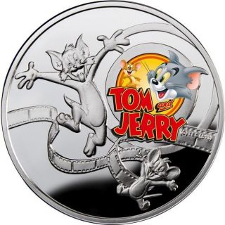 Niue 2013 1$ Cartoon Characters Tom & Jerry Proof Silver Coin photo