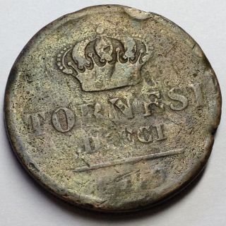 Naples & Sicily Ferdinando Ii.  10 Tornesi.  Large Copper Coin.  1839? 49? photo
