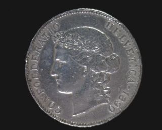 1890 B 5 Francs - Switzerland photo