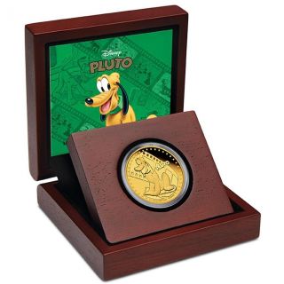 Niue 2014 $25 Disney Mickey & Friends 2014 - Pluto 1/4 Oz Gold Proof Coin photo