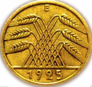 Germany - German 1925e Gold Colored 5 Reichspfennig Coin photo