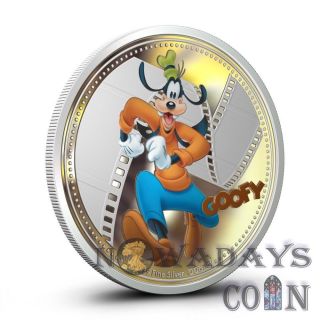 Niue 2014 $2 Disney Mickey & Friends 2014 - Goofy 1 Oz Silver Proof Coin photo