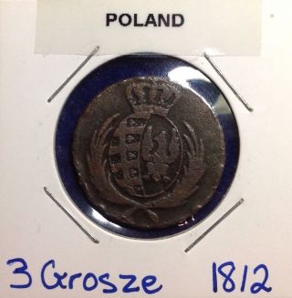 1812 - Ib Poland 3 Grosze Napoleonic War Of 1812 Era  photo