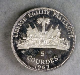 Haiti 5 Gourdes 1967 Proof Silver Coin (stock 1540) photo