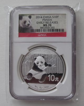 116 2014 China Panda Silver 1 Oz 10 Yn Early Release Ngc Ms70 Cert 3802820 - 292 photo