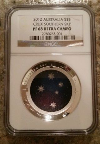 2012 Australia Crux Southern Sky Coin $5 Ngc Pf68 photo