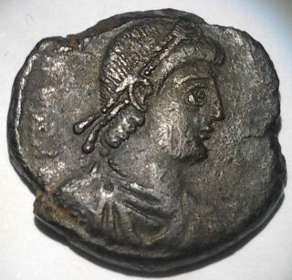 Ancient Roman Bronze Coin Magnus Maximus 383 - 388 Ad photo