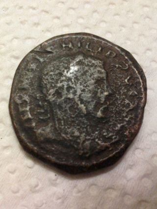 Phillip 1,  Roman Emperor,  244 - 249 Ad,  Coin And Big photo