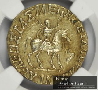Indo - Scythians Azes 58 Bc Tetradrachm Ngc Ch Xf Obv King On Horse Rev Athena photo