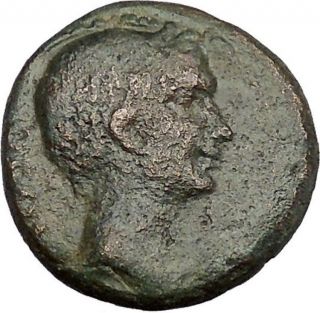 Julius Caesar & Octavian Augustus 27bc Thessalonica Macedon Ancient Roman Coin photo