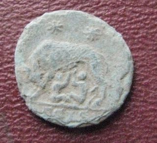 Authentic Ancient Roman Coin Vrbs Roma,  Romulus & Remus Uncleaned Coin 12712 photo