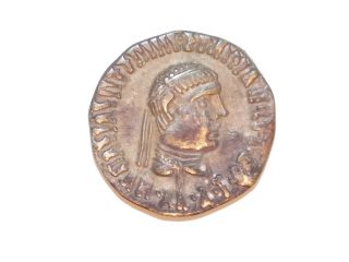Ancient Indo Greek Silver Drachm Apollodotos Ii Baktrian photo