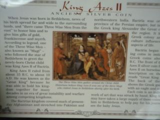 King Azes Ii Ancient Silver Coin Postal Commemorative Society photo