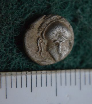 Thrace,  Mesembria Ar Diobol - Corinthian Helmet / Wheel,  400 - 350 Bc.  Silver Coin photo