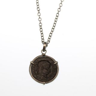 Ancient Coin Necklace,  Sterling Silver Pendant Necklace With Ancient Roman Coin photo