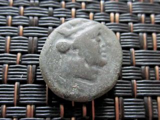 Ancient Greek Bronze Coin Unknown Very Interesting / 15mm photo