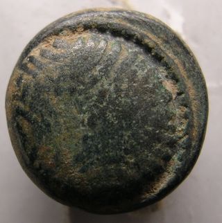 Ancient Greek Coin/lydia/philadelphia/macedonian Shield/thunderbolt/wreath photo