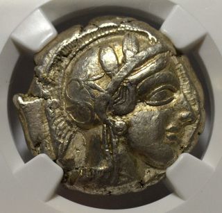 Athens Silver Tetradrachm (460 - 440 Bc) - Nearly Full Crest - Ngc Choice Xf 5/4 photo