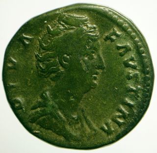 Diva Faustina Senior - Ae Sestertius - Ancient Roman Coin (0049) photo