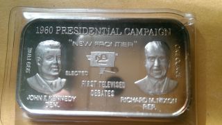 Rare 1960 Kennedy Nixon First Campaign Debate Televised On Nbc 1 Oz.  999 Silver photo