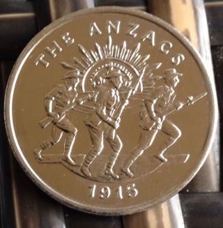 The Anzacs 1915 Ww1 War Collectors Coin Token Medal Medallion Australian Vf photo