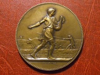 Art Nouveau Agriculture People In Fields Medal By Jean Lagrange photo