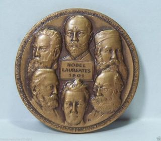 Nobel Laureates Prize Bronze Medal Alfred Nobel Sporrong Sweden Numbered 657 photo