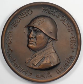 Mussolini Centenary Of His Birth 1883 - 1983 (240 Grams) Medal - Clearance photo
