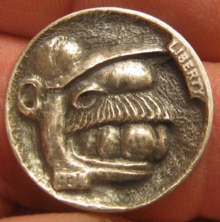 Hobo Nickel,  Miniature Metal Carving,  