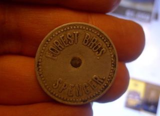Old Aluminum Forest Brothers Spencer Massachusetts Good For 5 Cents Token No Res photo