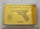 1 Oz 1908 Germany Famous Pistol Luger 08.  999 24k Gold Bullion Bar Very Rare Exonumia photo 3