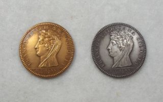 1796 Castorland Historic Medal Restrikes In Silver & Bronze - Hallmarked On Edge photo