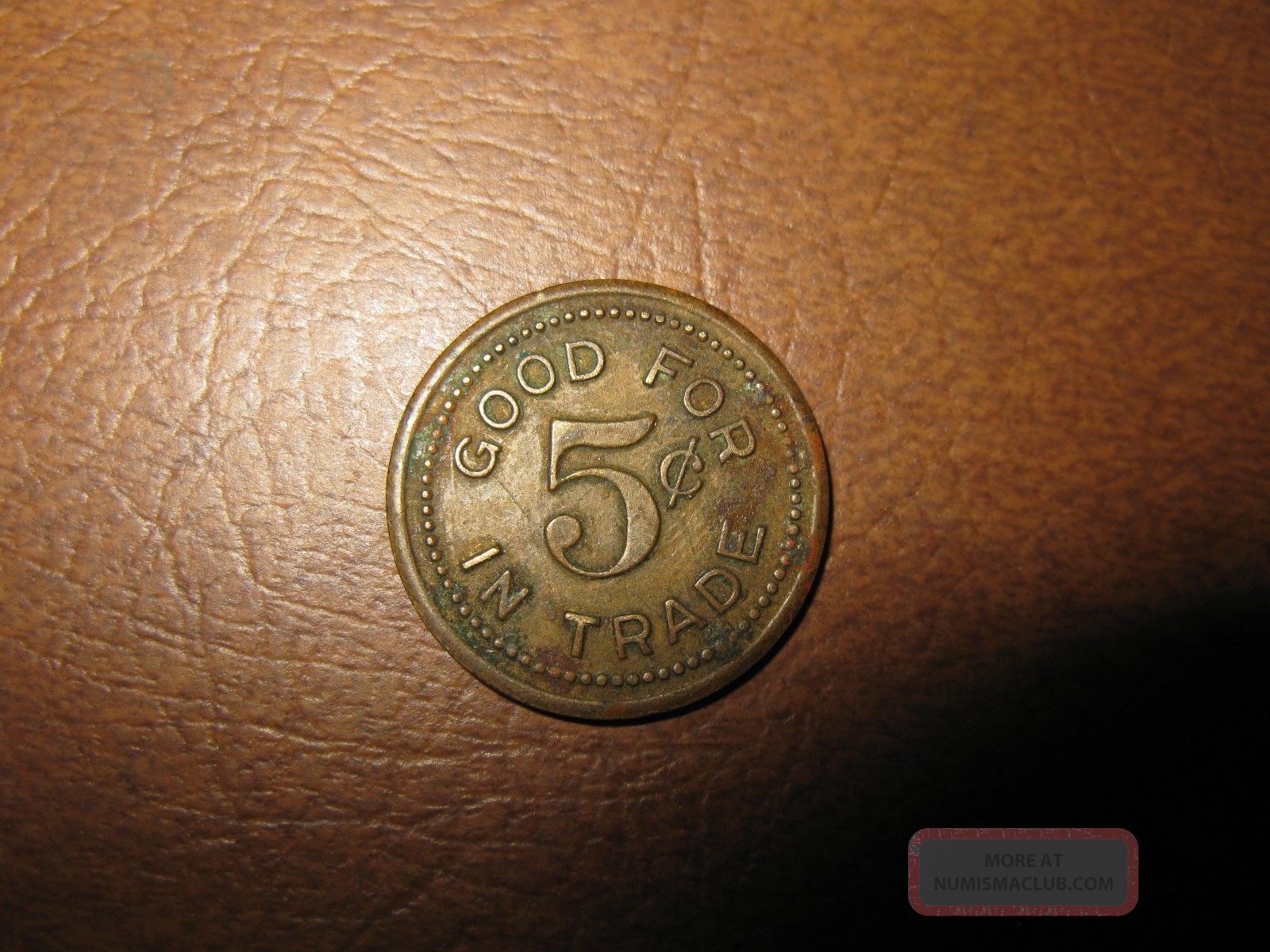 Old Us Trade Token Good For 5 Cents In Trade Charlies Tavern 5c Connecticut Exonumia photo