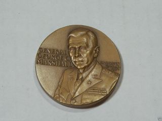 General George C Marshall Bronze Medal V - E Day Wwii Medallic Art Co 1970 photo