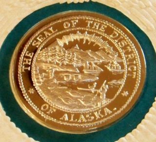 Alaska Proof Sterling Silver Dollar Size State Medal 2,  905 Minted photo