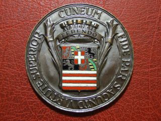 Art Deco Fide Par Sagunto Virtute Superior Cuneum Ferendo Medal To Identify photo