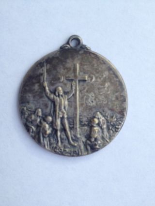 Antique Columbus Day Medal Fob 1911 Oakland Ca Medallion Pendant photo