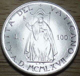 1967 Vatican City 100 Lire - Larger Bu Coin - Look photo