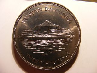 Tristan Da Cunha 25 Pence,  1977,  Queen ' S Silver Jubilee,  Uncirculated photo