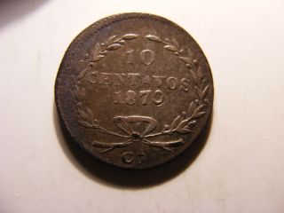 Mexico Silver 10 Centavos,  1870 - Ca,  Value Within Wreath,  Vf photo