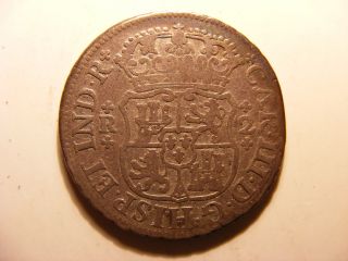 Mexico 2 Reales,  1765 - Mo,  Vg,  /fine photo