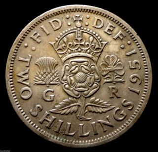 United Kingdom Gb,  1951 2 Shillings George Vi Crowned 