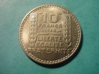 France 1948 10 - Francs In Brilliant Uncirculated photo