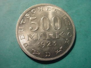 Germany 1923 - D 500 - Mark In Brilliant Uncirculated photo