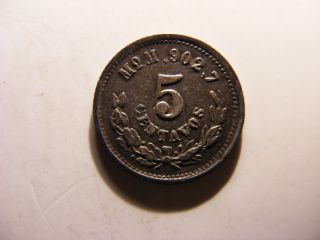 Mexico 5 Centavos,  1888 - Mo,  Vf photo