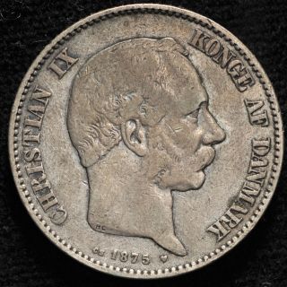 Denmark 1875 Cs 2 Kroner Silver photo