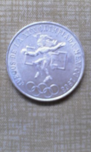 Silver Olimpic Coin 1968 Silver Mexican photo