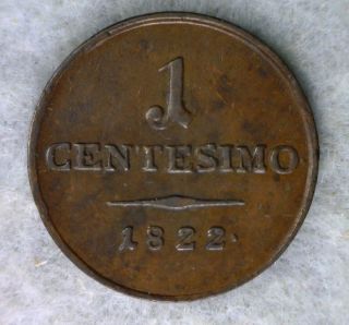 Lombardy Venetia 1 Centesimo 1822 Xf/au Italy Coin (stock 0588) photo