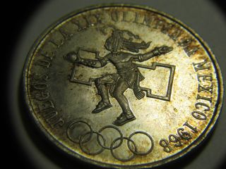 Mexico $25 Pesos Silver Olimpiada 1968 Tone Coin Twenty Five Dollar photo